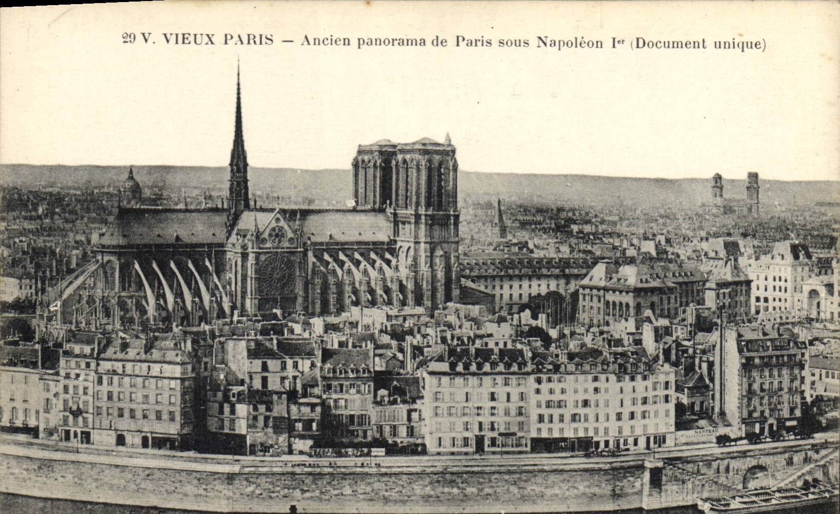 CPA Vieux Paris Ancien panorama de Paris sous Napoleon 1st 
