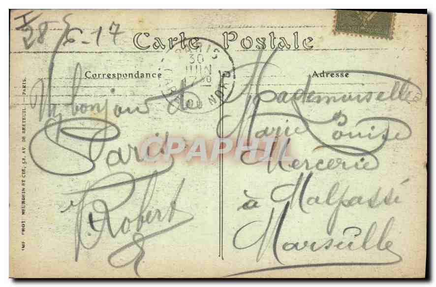 CPA Paris Le Pont au Change et le Palais de Justice  — Rückseite