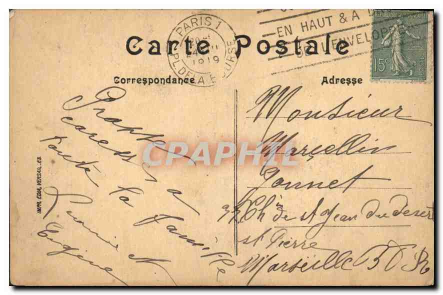CPA Paris La Bourse  — Rückseite