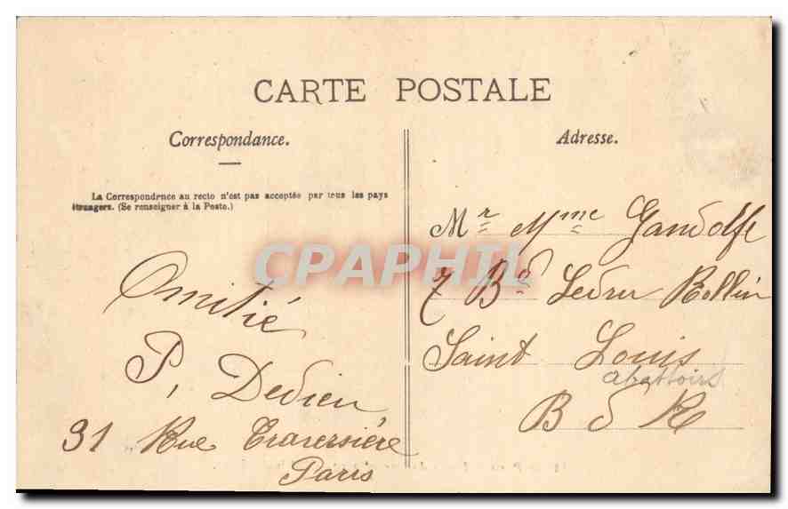 CPA Paris Jardin du Luxembourg Palais du Senat  — Rückseite