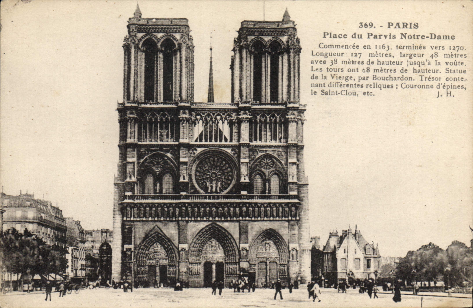 CPA Paris Place du Parvis Notre Dame 