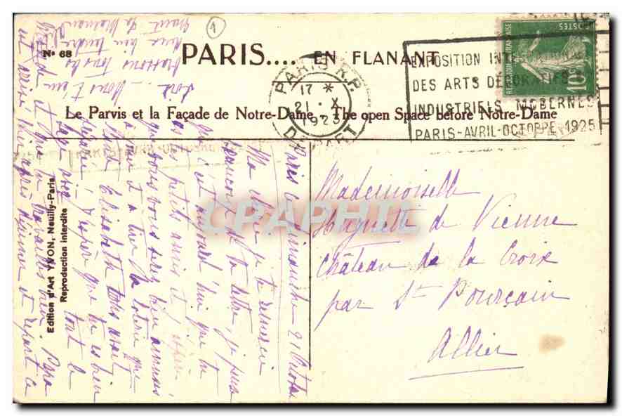 CPA Paris Le Parvis et la Facade de Notre Dame  — Verso
