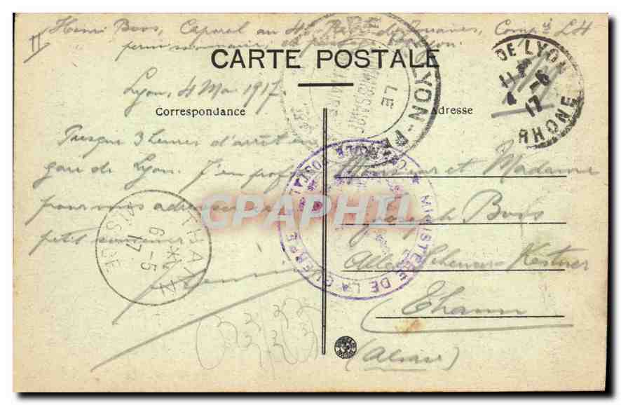 CPA Lyon Le Pont Tilsit Abside de St Jean et Coteau de Fourvieres  — Verso