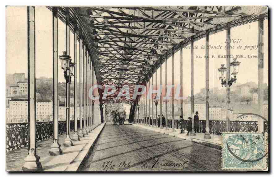 Pont de la Boucle (vue de profil) — Lyon — P. MARTEL Edit., Lyon, No. 24