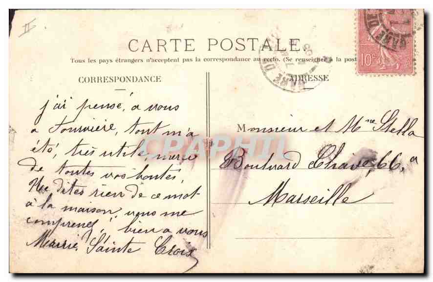 CPA Lyon Pont Lafeuillee  — Verso