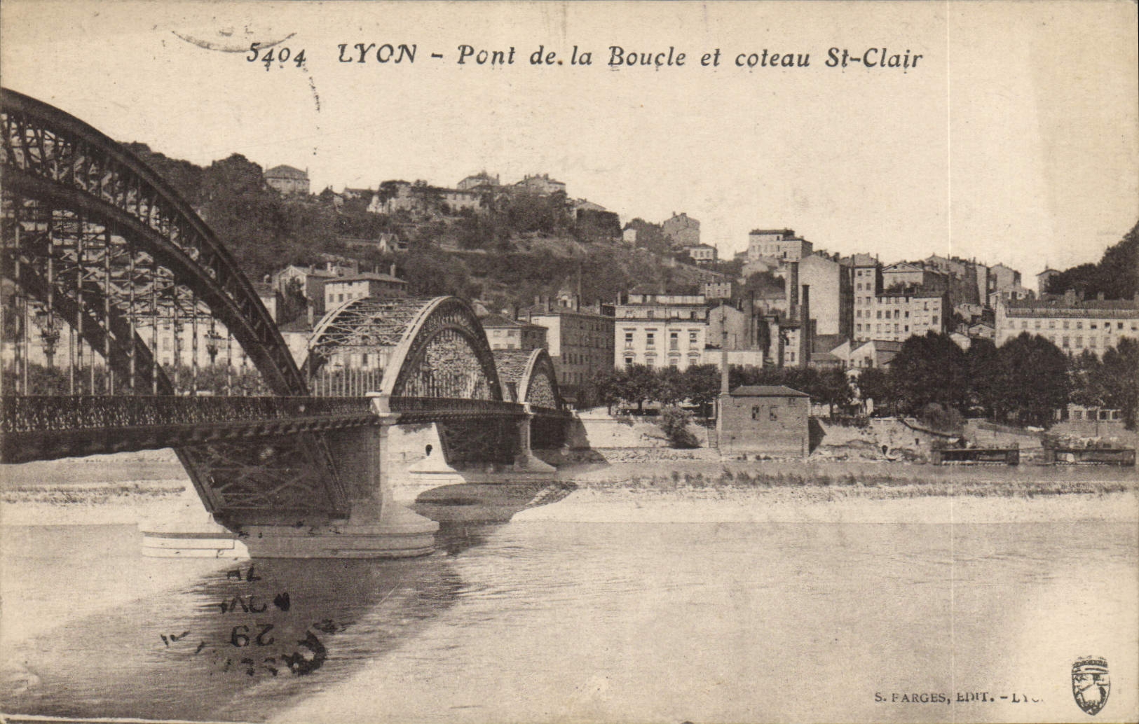 CPA Lyon Pont de la Boucle et coteau St Clair 