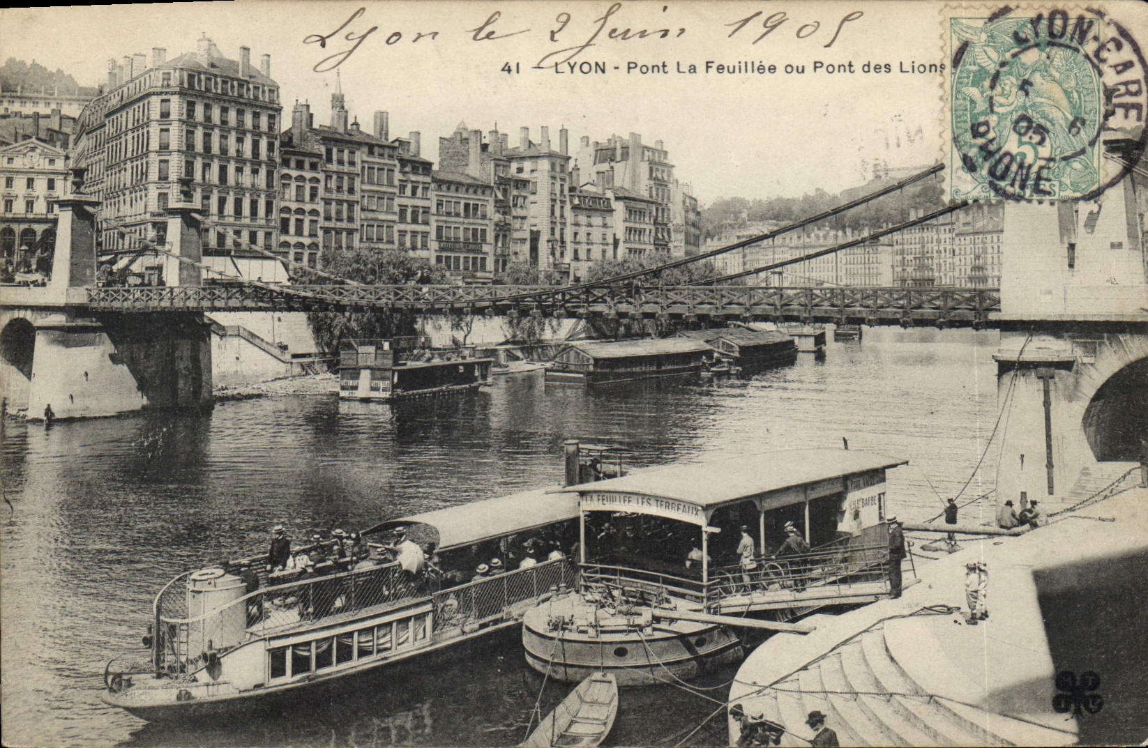 Lyon - Pont La Feuillée ou Pont des Lions — éditeur Lyon-Carre, n°41