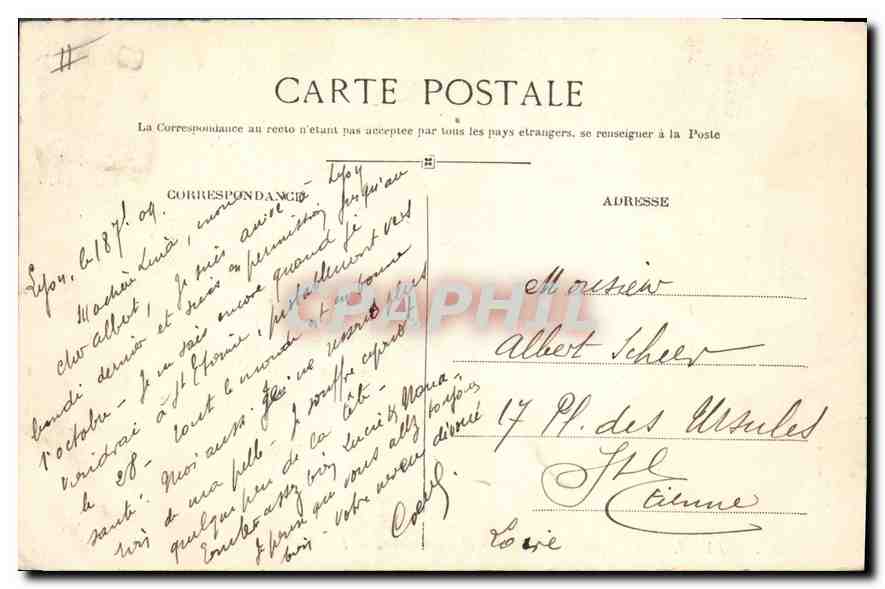 CPA Lyon Pont de la Guillotiere et Fourviere  — Verso