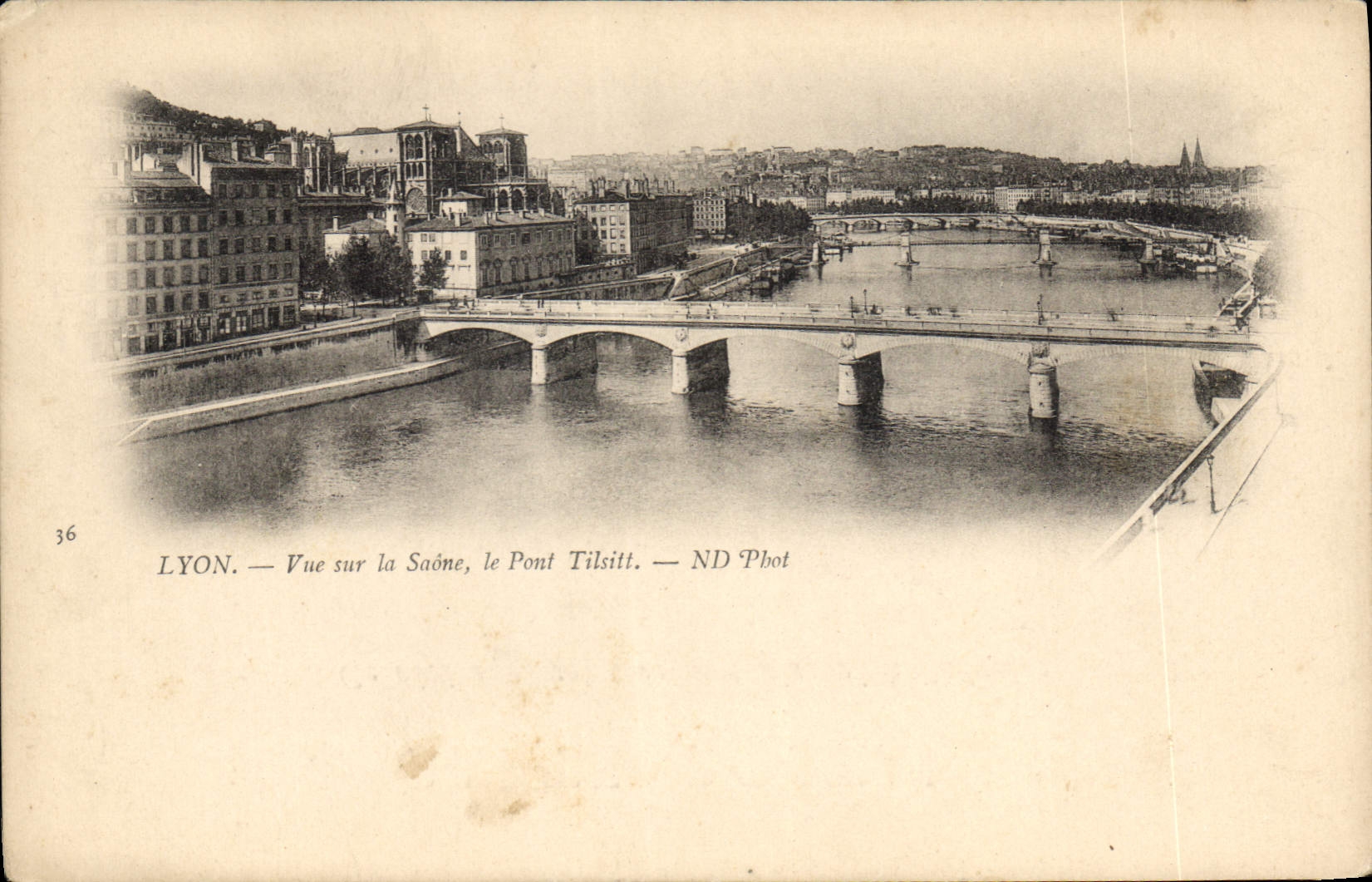 CPA Lyon Vue sur la Saone le Pont Tilsitt 
