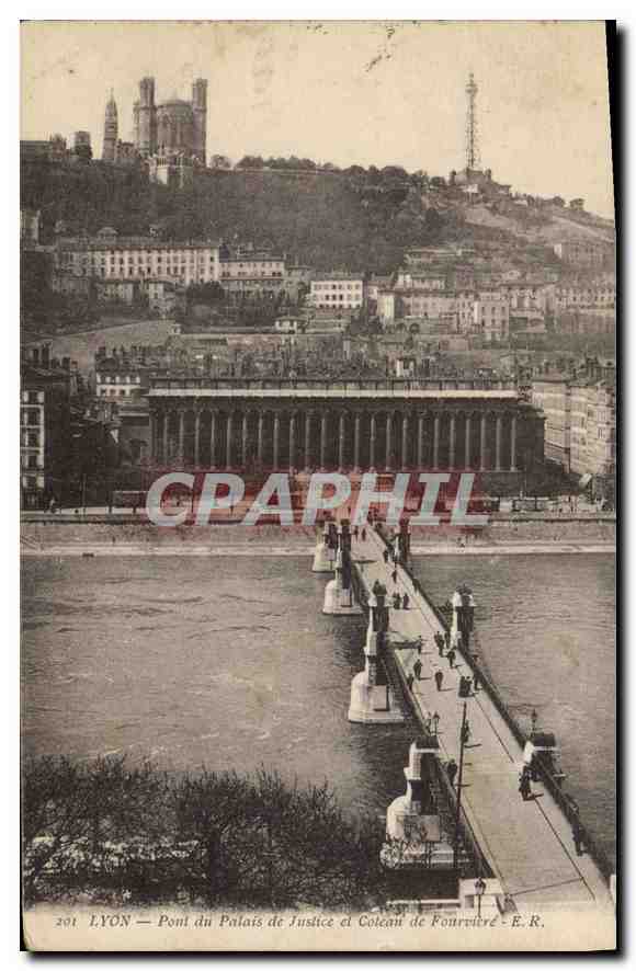 CPA Lyon Pont du Palais de Justice et Coteau de Fourviere 