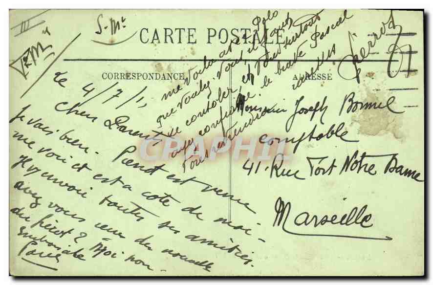 CPA Lyon Quai Claude Bernard et Pont de la Guillotiere Avion Aviation — Verso