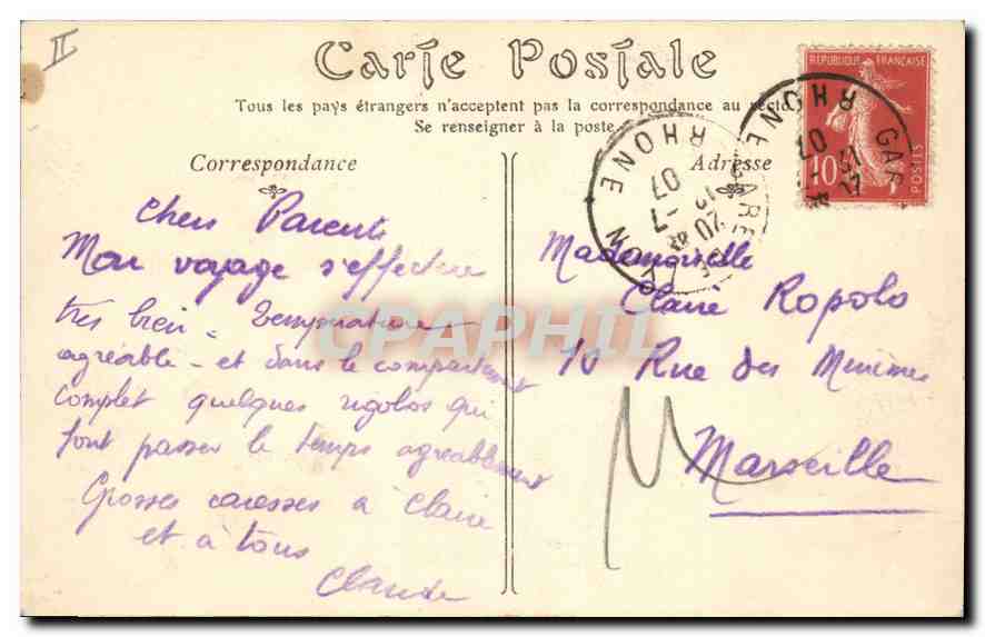 CPA Lyon Vue sur a Saone  — Verso