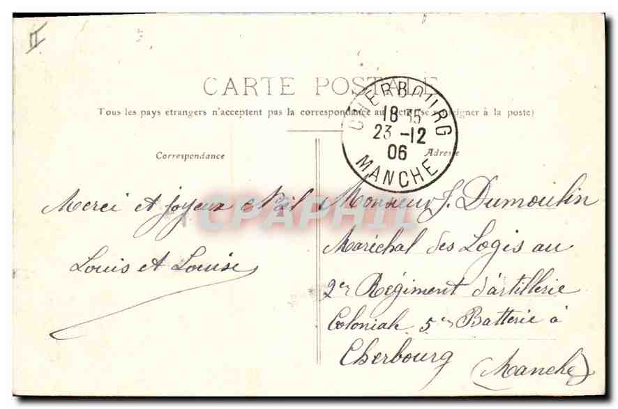 CPA Lyon Pont de la Boucle  — Verso