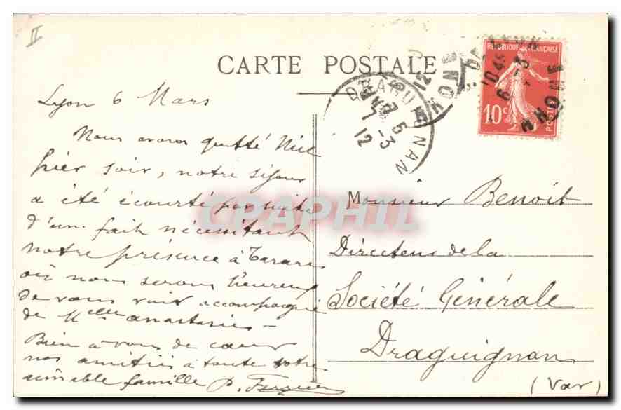 CPA Lyon La Cathedrale Le Palais de Justice et le Coteau de Fourviere  — Verso