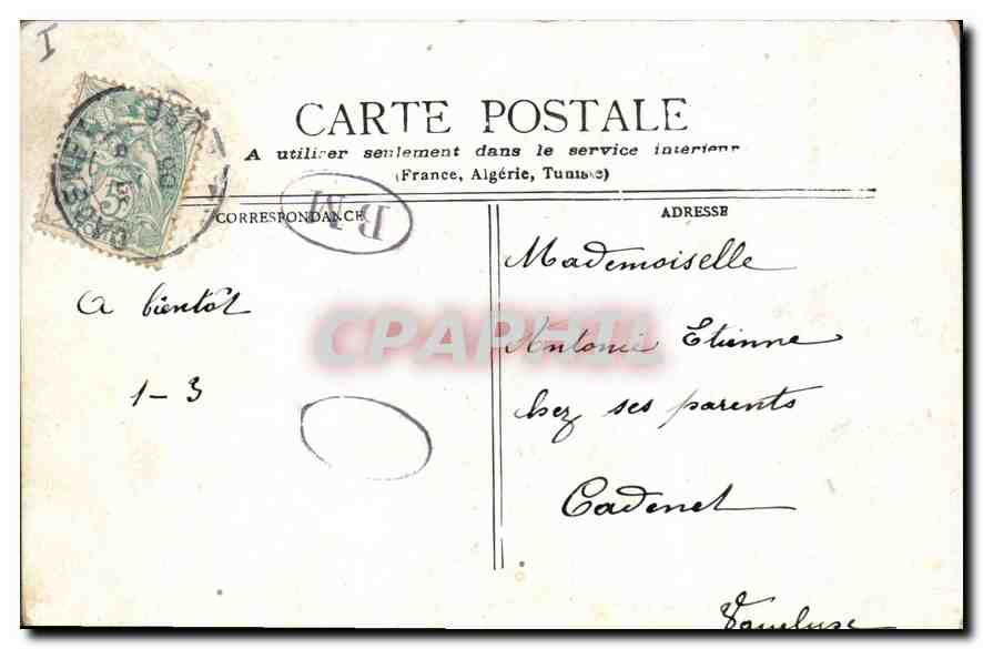 CPA Lyon Pont d'Ainay et le Coteau de Fourvieres  — Verso