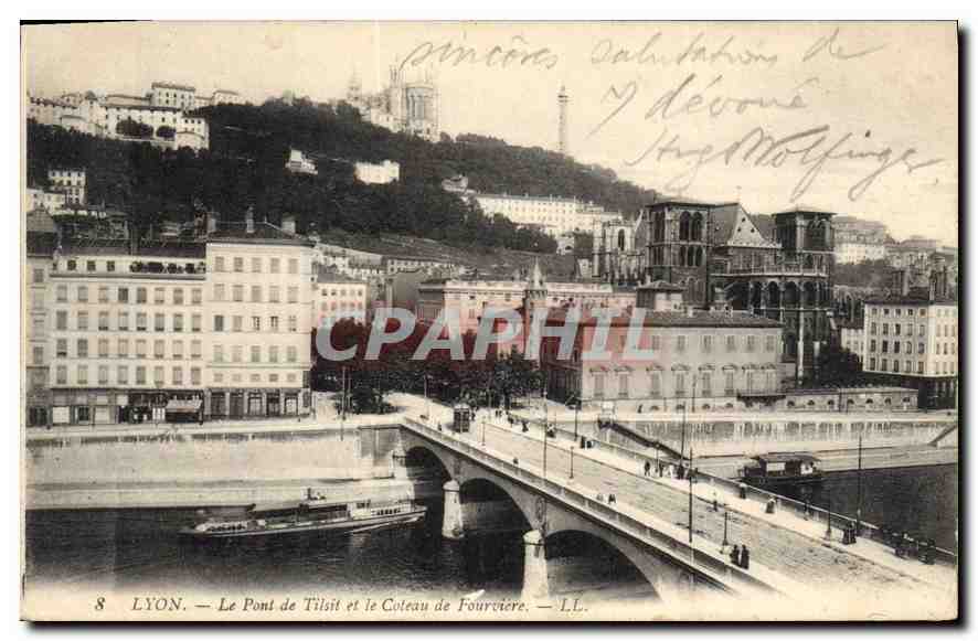 CPA Lyon Le Pont de Tilsit et le Coteau de Fourviere 