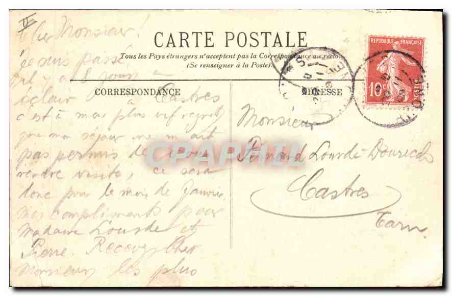 CPA Lyon Le Pont de Tilsit et le Coteau de Fourviere  — Verso
