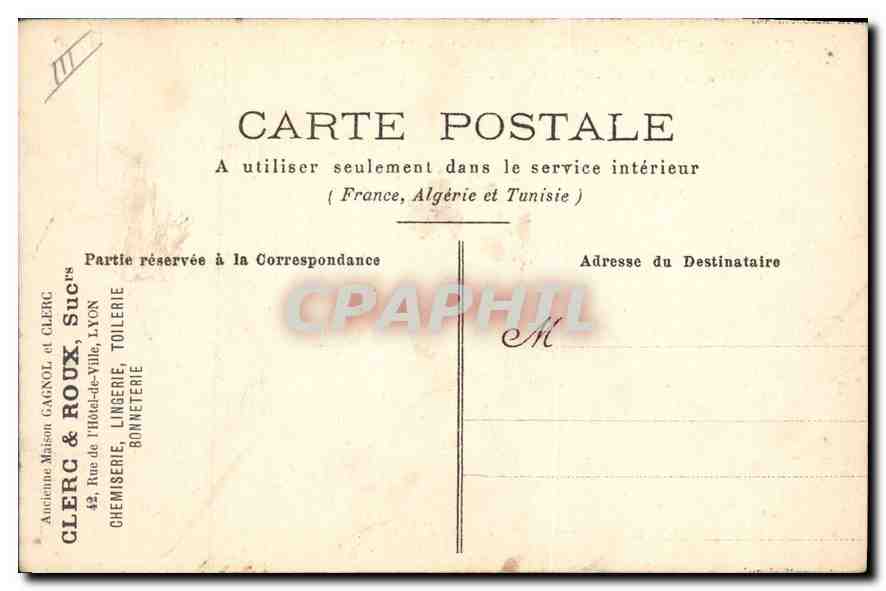 CPA Lyon Pont d'Ainay  — Verso