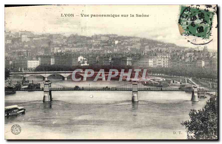CPA Lyon Vue panoramique sur la Saone 
