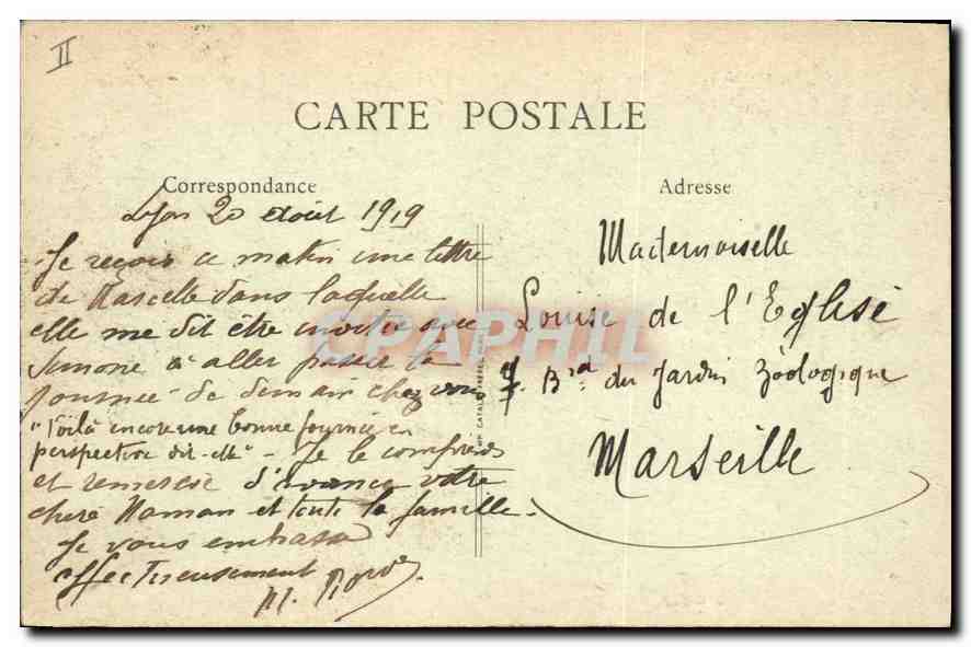 CPA Lyon Le Pont Wilson  — Verso