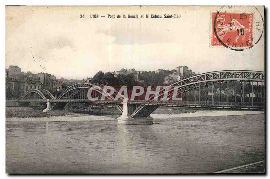 CPA Lyon Pont de la Boucle et le Coteau Saint Clair 