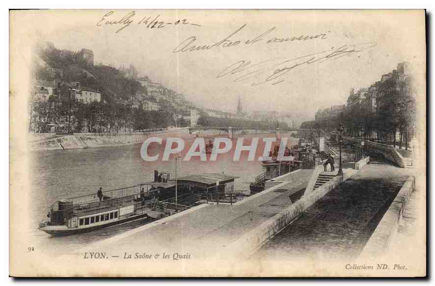 CPA Lyon La Saone les Quais 