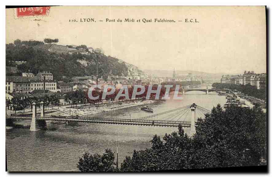 CPA Lyon Pont du Midi et Quai Fulchiron 