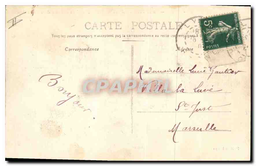 CPA Lyon Pont Tilsitt Ancien Archeveche et coteau de Fourviere  — Verso