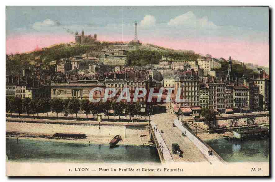 CPA Lyon Pont La Feuillee et Coteau de Fourviere 