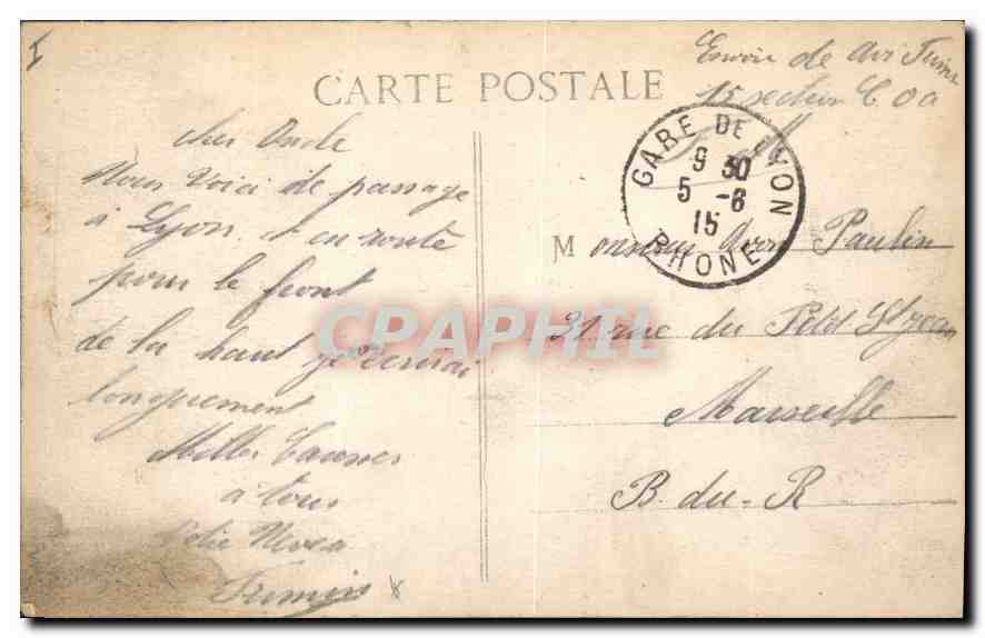 CPA Lyon Pont du Midi et Quai Gailleton  — Verso