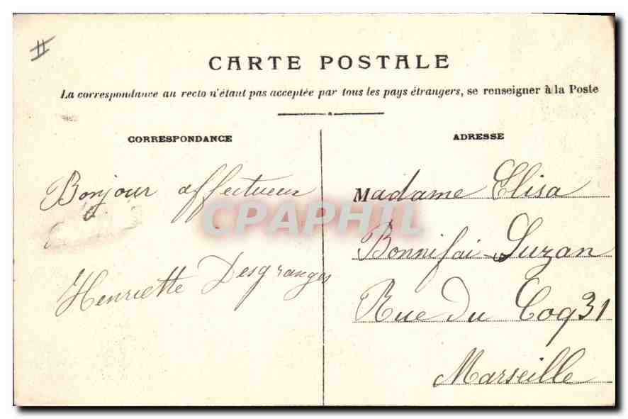 CPA Lyon Pont de l'Universite et Facultes de Droit et Lettres  — Verso