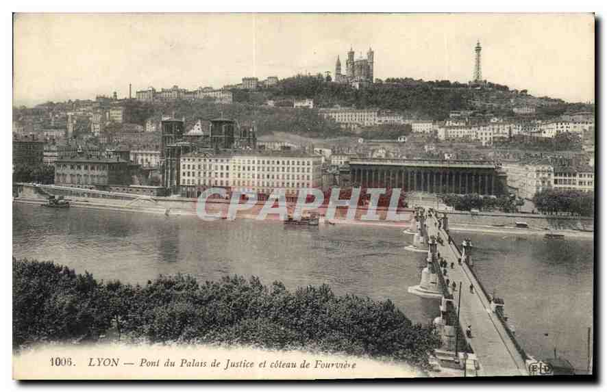 CPA Lyon Pont du Palais de Justice et coteau de Fourviere 