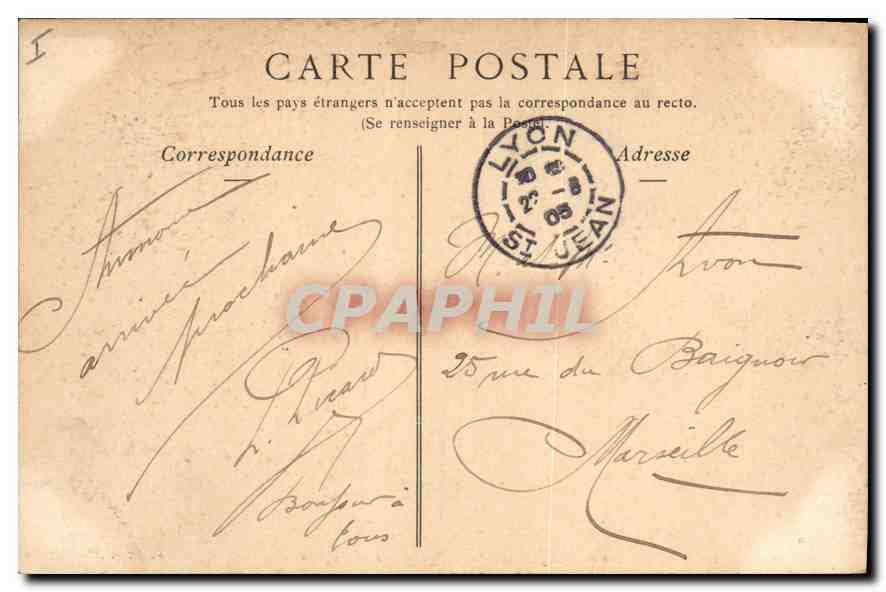 LYON — Le Palais de Justice et le Coteau de Fourvière — éditeur inconnu, n°2 — Rückseite