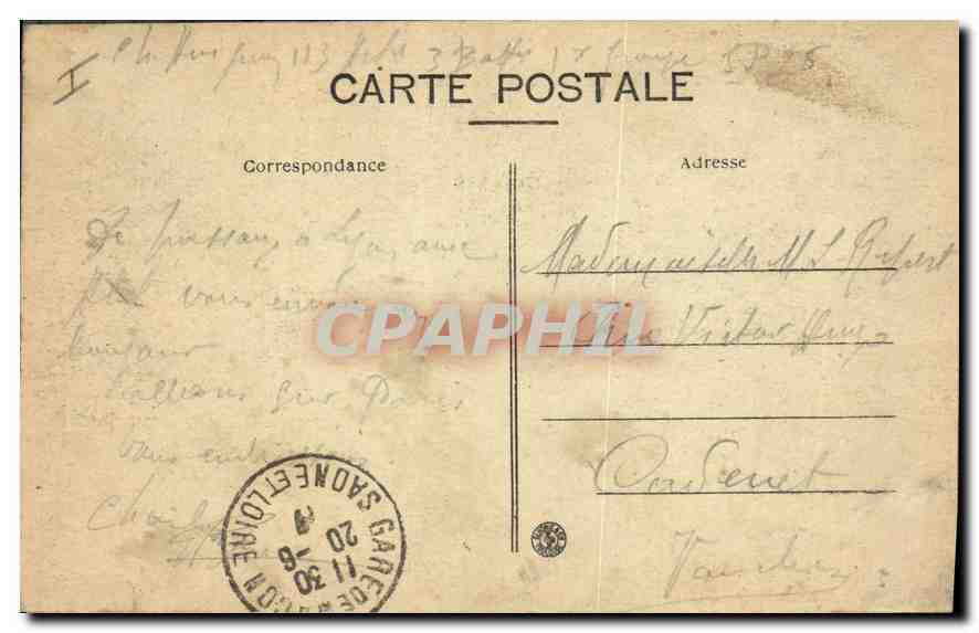 CPA Lyon Pont des Facultes et Coteau de Fourvieres  — Verso