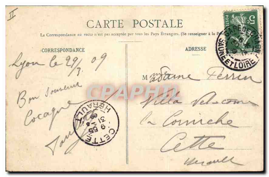 CPA Lyon Pont La Feuillee et Coteau de la Croix Rousse  — Back