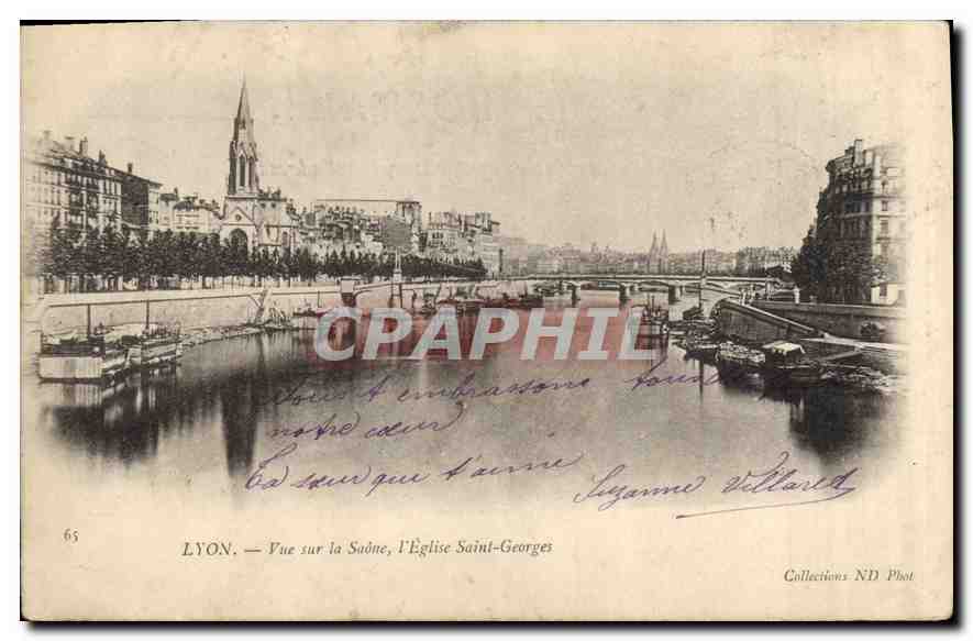 CPA Lyon Vue sur la Saone l'Eglise Saint Georges 