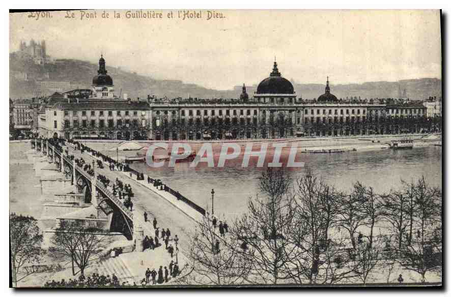 CPA Lyon Le Pont de la Guilloriere et l'Hotel Dieu 