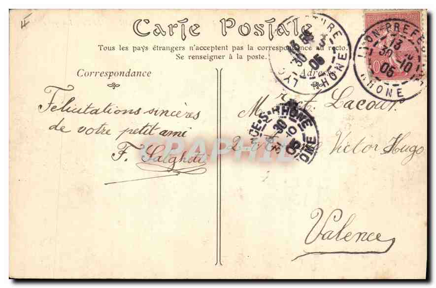 CPA Lyon Le Pont Lafayette  — Rückseite
