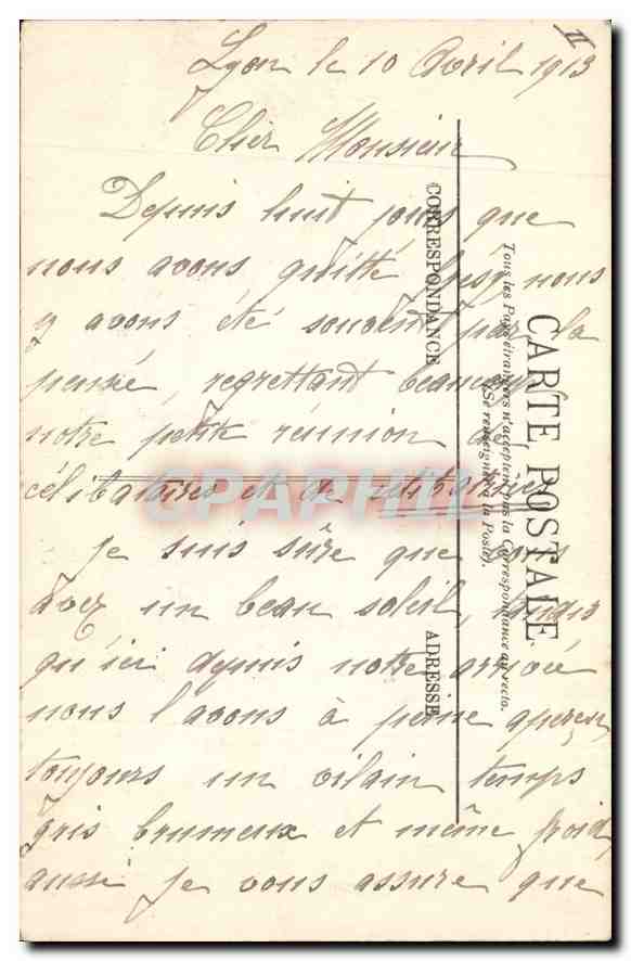 CPA Lyon Le Pont Lafayette  — Verso