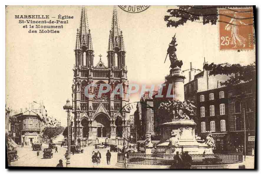Marseille — Église Saint-Vincent-de-Paul et le Monument des Mobiles — Éditeur Durhu