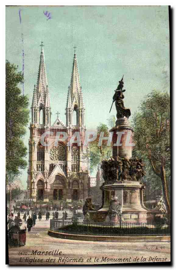 Marseille — L'Église des Réformés et le Monument de la Défense — AQUA PHOTO PARIS