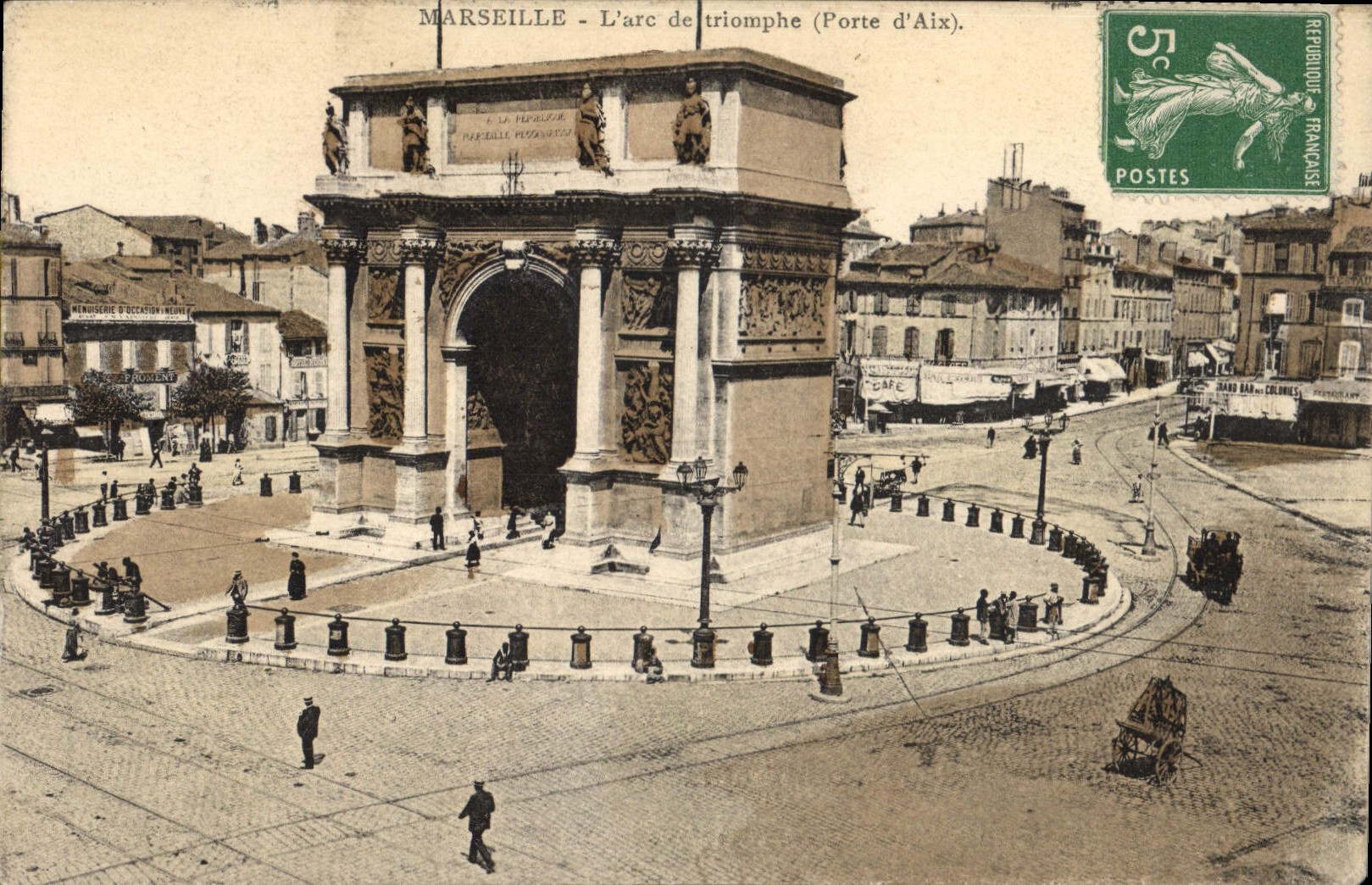 CPA Marseille L'Arc de Triomphe Porte d'Aix 