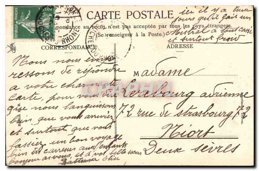 CPA Marseille L'Arc de Triomphe Porte d'Aix  — Verso