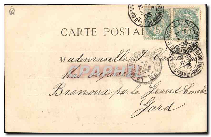 CPA Marseille La Porte d'Aix  — Rückseite
