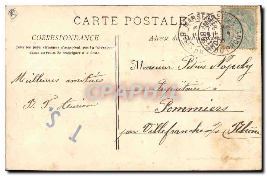 CPA Marseille La Porte d'Aix  — Rückseite