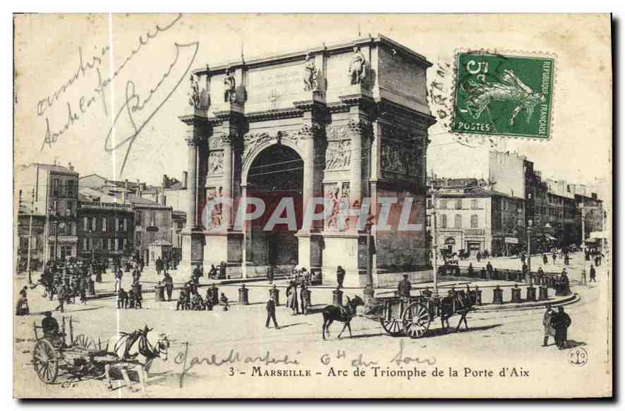 Marseille — Arc de Triomphe de la Porte d'Aix — éditeur Jard Marais & Cie, n°3