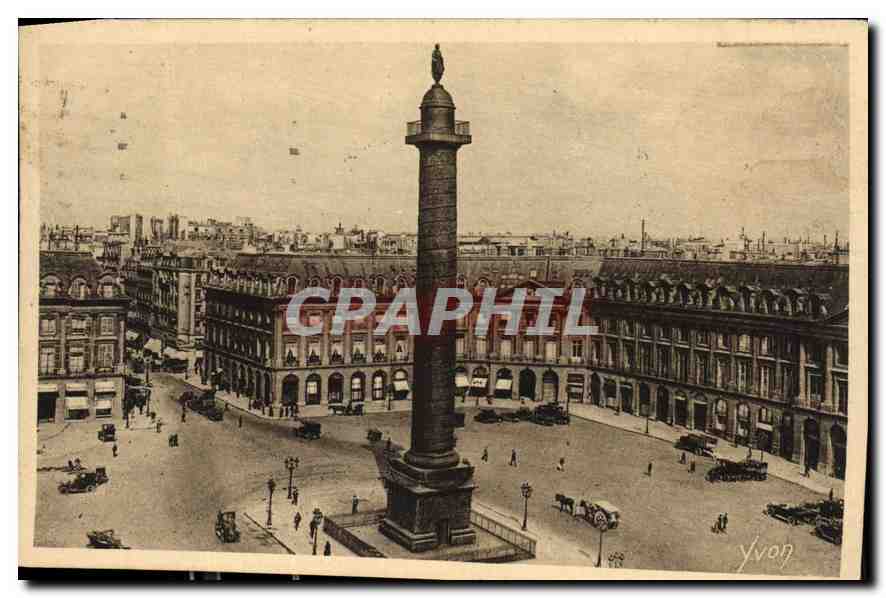 CPA Paris Place et Colonne Vendome 