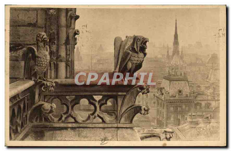 CPA Paris Notre Dame de Paris Detail de la Facade Nord 