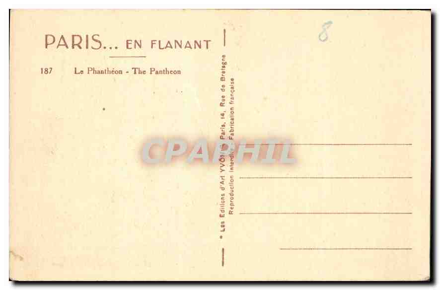 CPA Paris Le Pantheon  — Rückseite