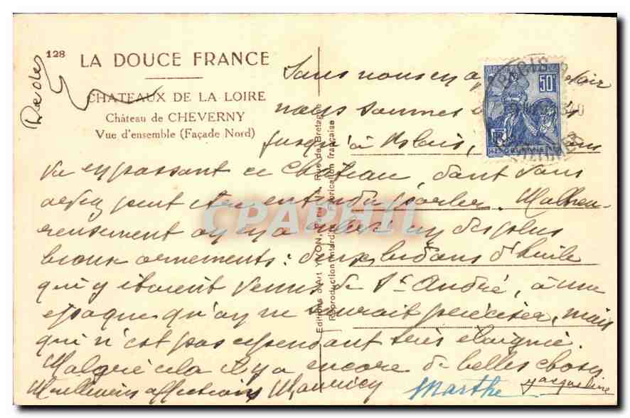 Château de Cheverny — Façade Nord — Yvon, n°128 — Reverso